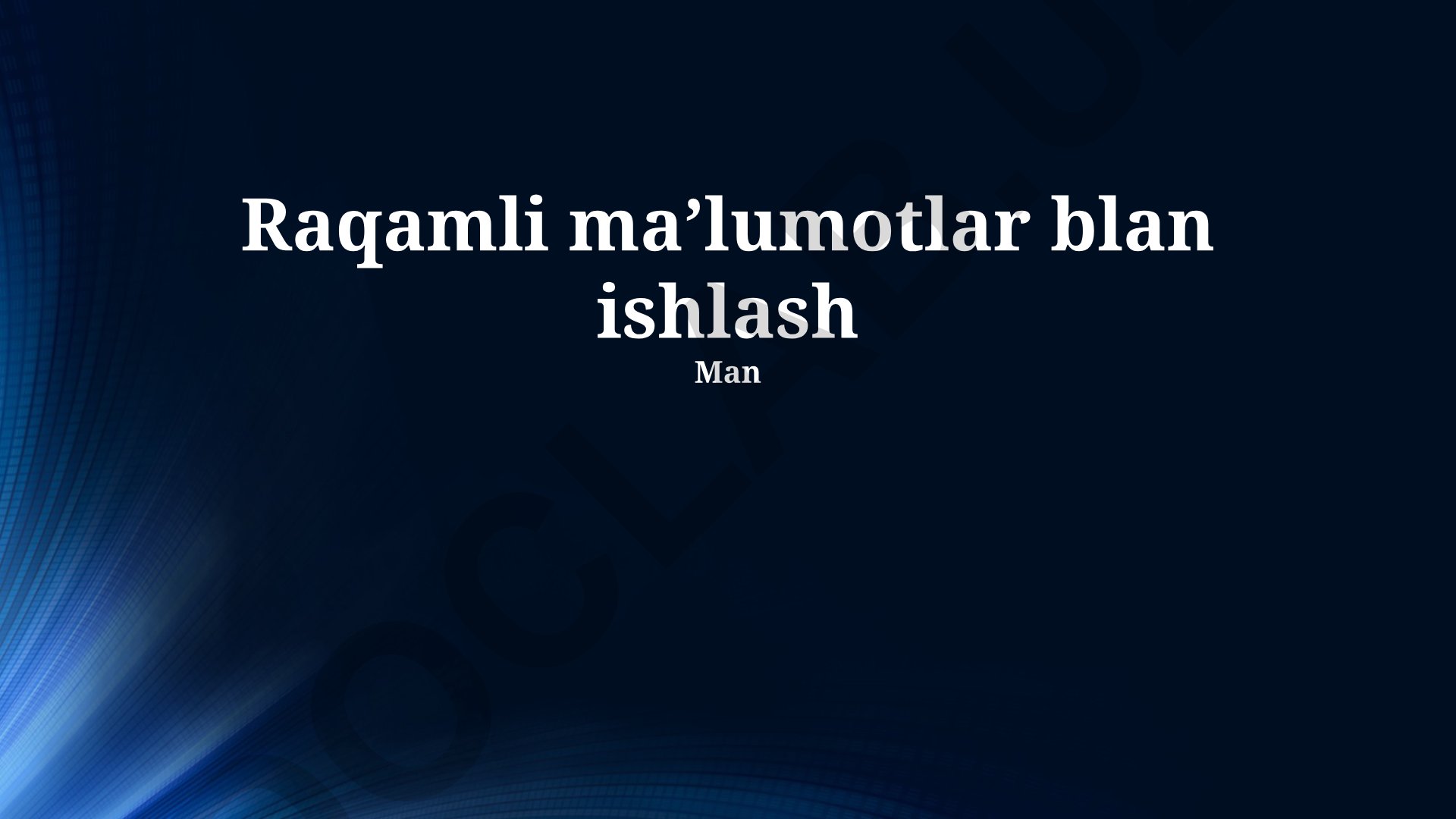 Raqamli ma'lumotlar bilan ishlash va tahlil qilish