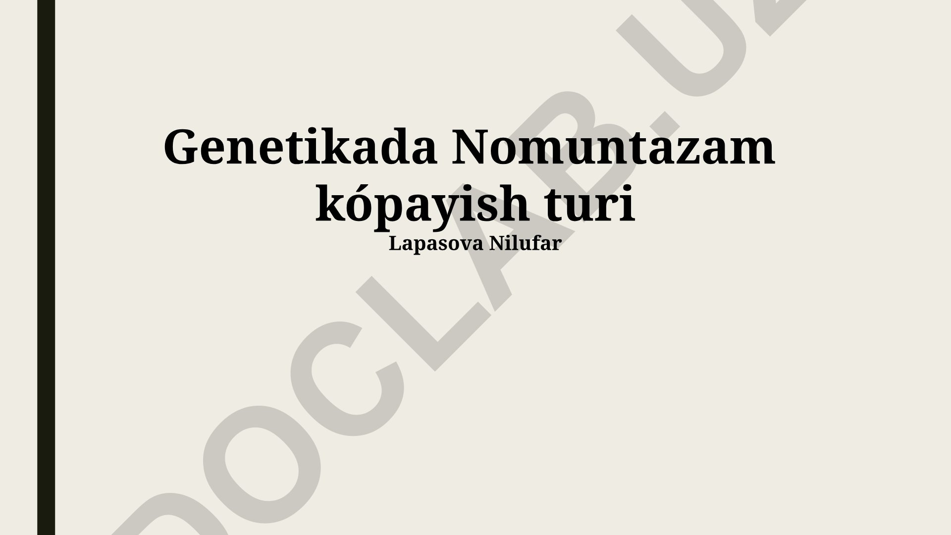 Genetikada nomuntazam kópayish turi