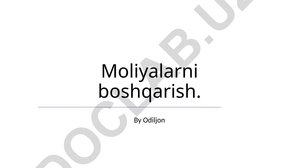 Moliyalarni boshqarish