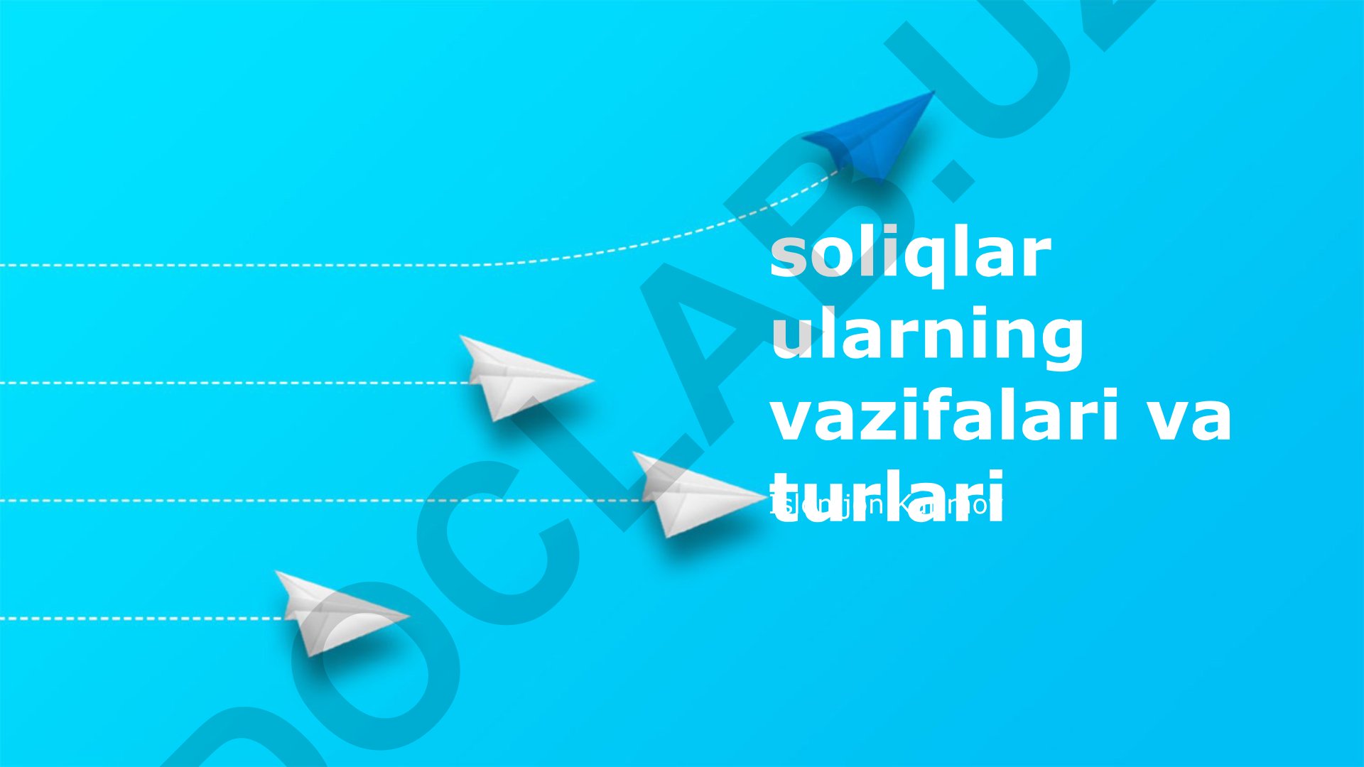 Soliqlar: ta'rifi, vazifalari va turlari