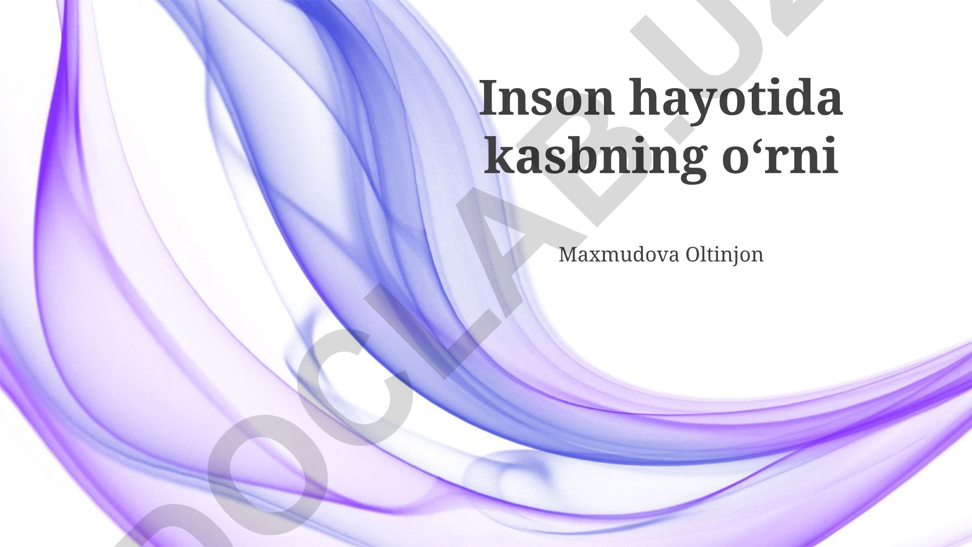 Kasbning inson hayotidagi o'rni va kasbiy rivojlanish