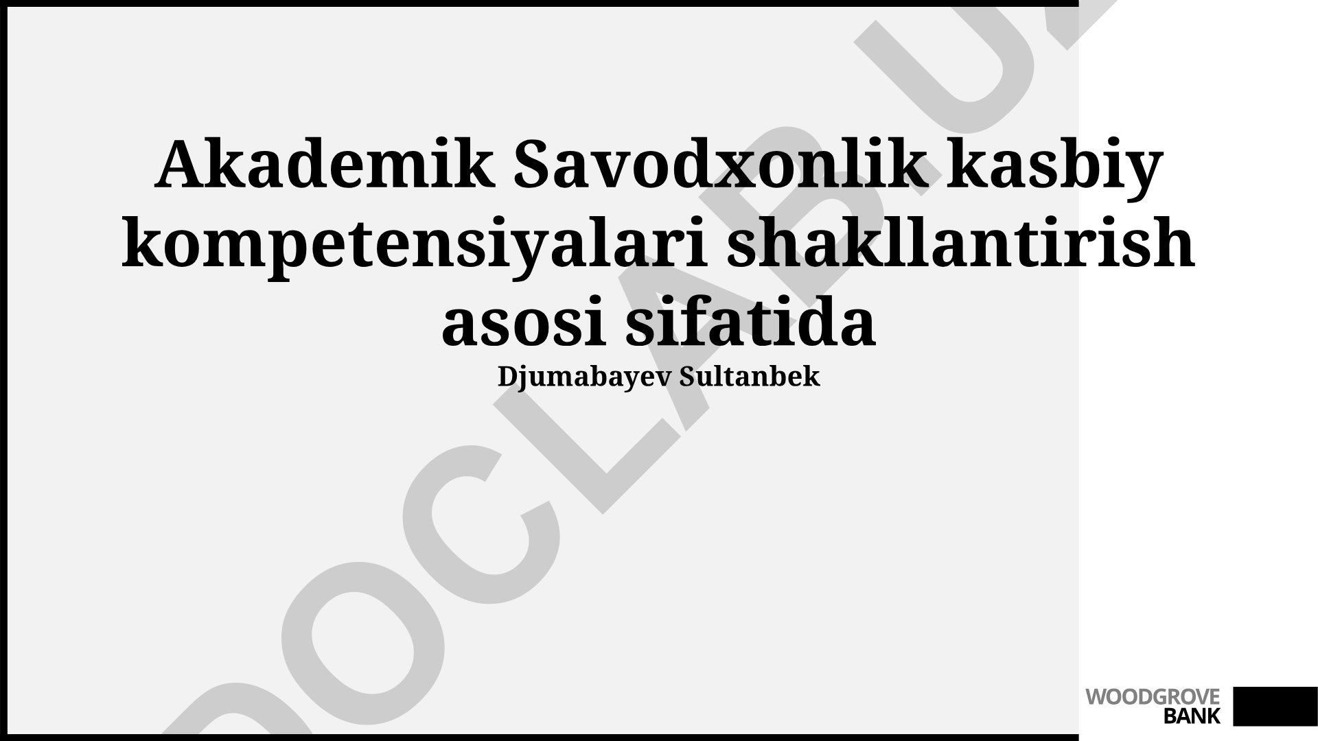 Akademik savodxonlik kasbiy kompetensiyalarni shakllantirish asosi