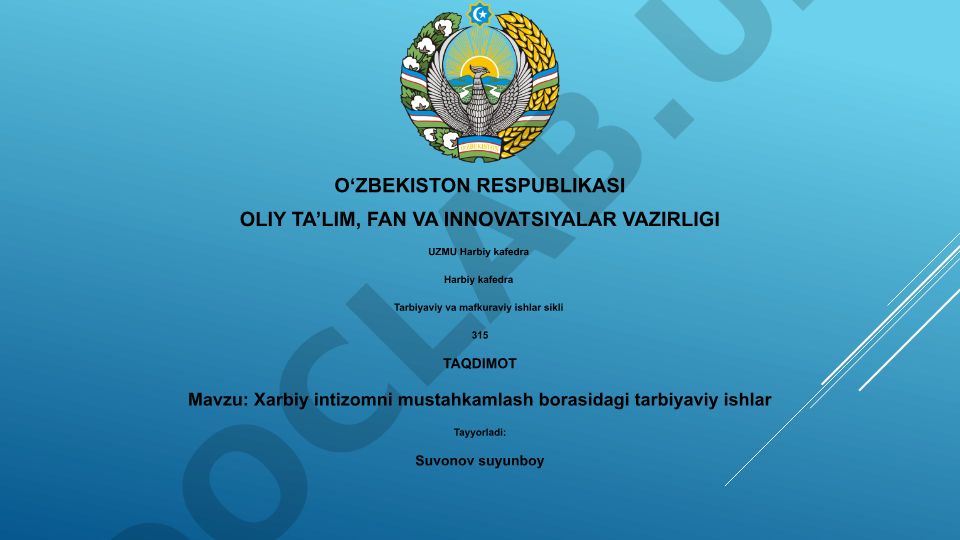 Xarbiy intizomni mustahkamlash borasidagi tarbiyaviy ishlar