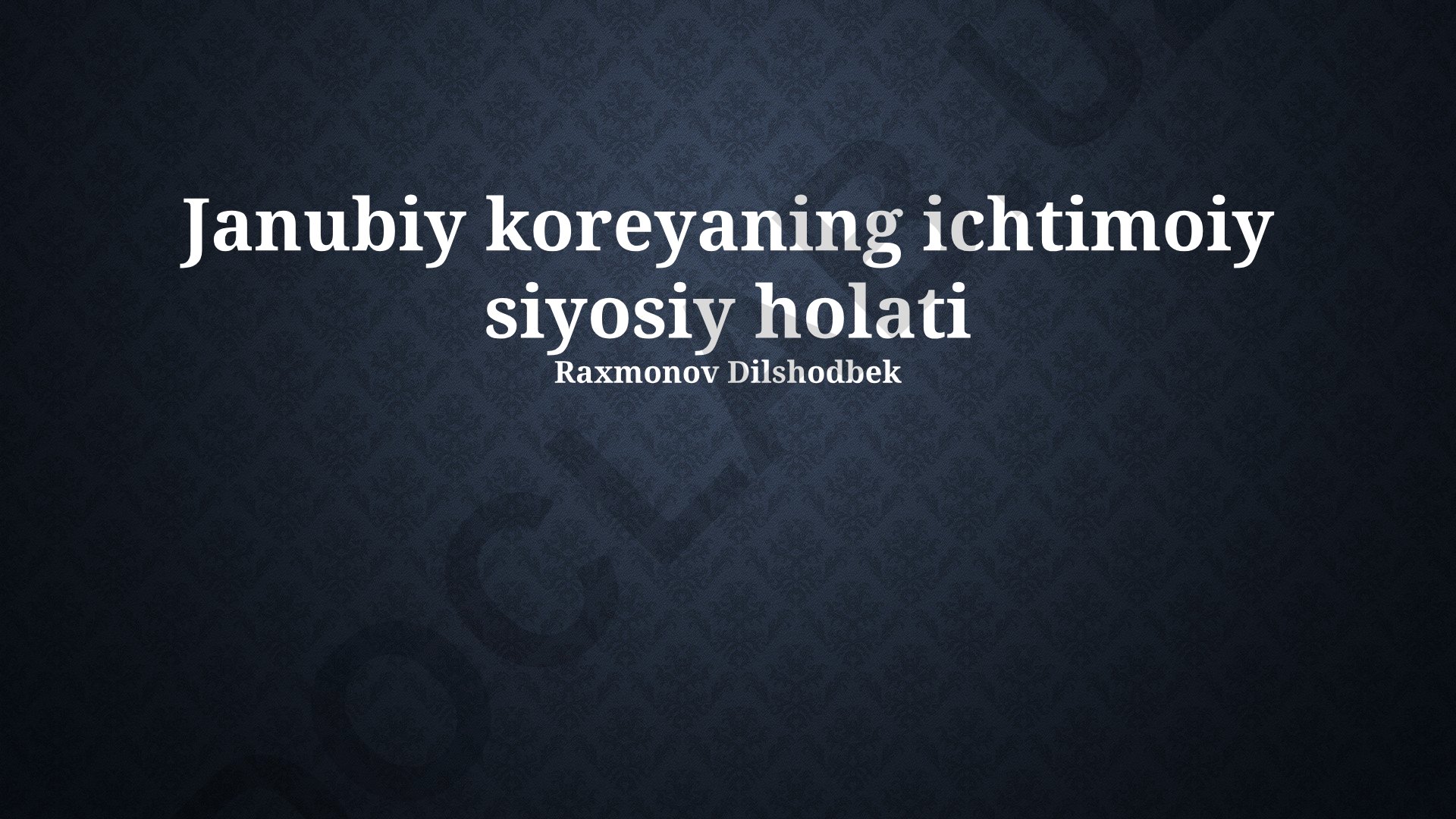 Janubiy Koreyaning ijtimoiy-siyosiy holati