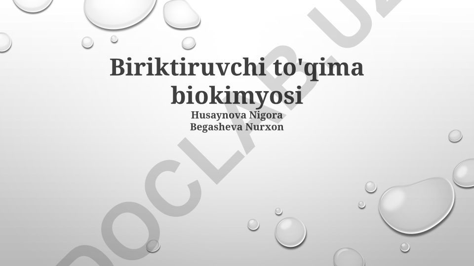 Biriktiruvchi to'qima biokimyosi