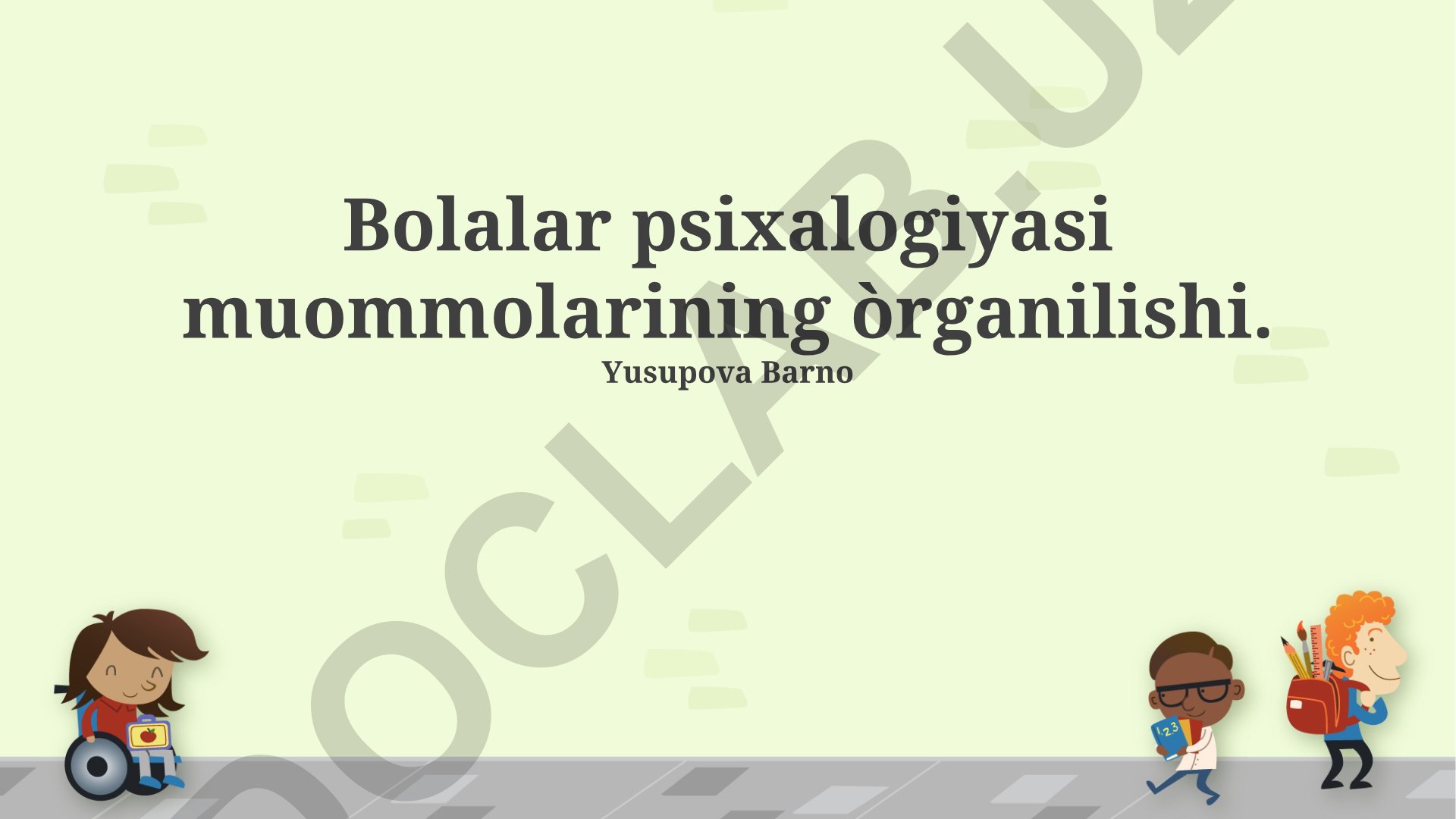 Bolalar psixologik muammolari: Davolash, reabilitatsiya va diagnostika