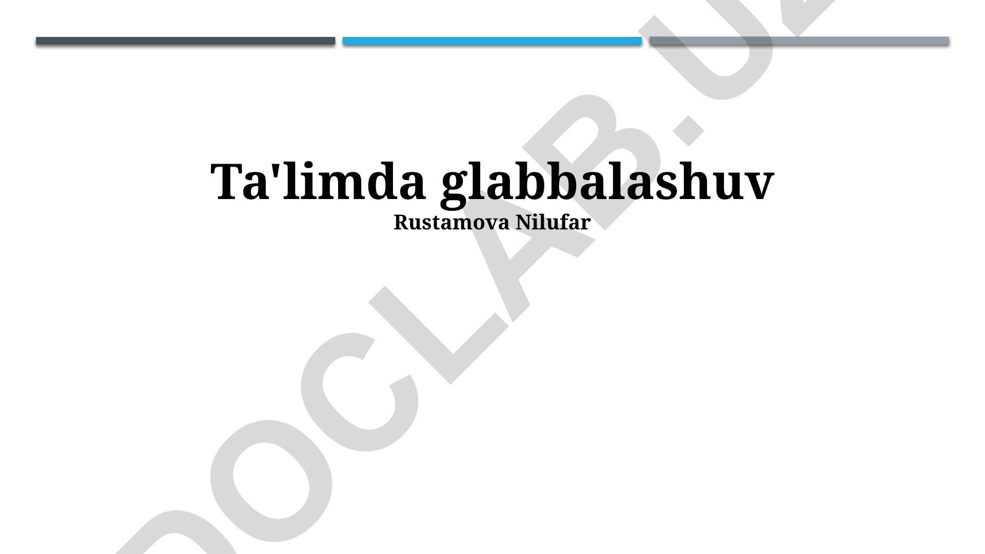 Ta'limda globallashuv