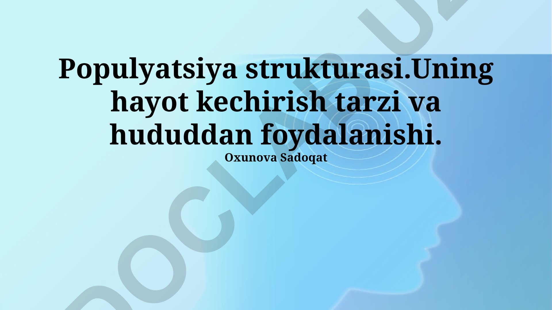 Populyatsiya strukturasi, hayot kechirish tarzi va hududdan foydalanishi