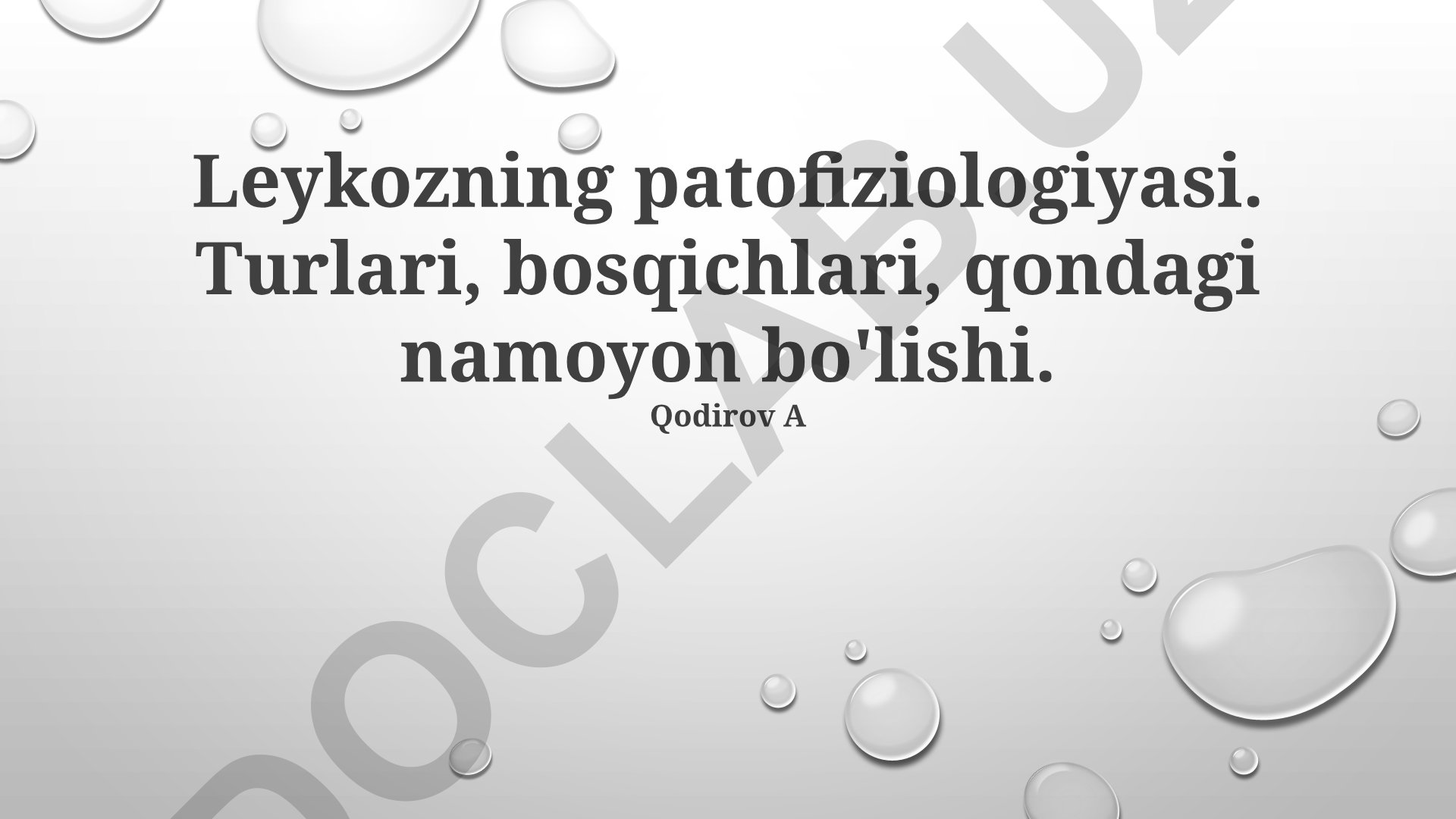 Leykozning patofiziologiyasi, turlari va bosqichlari