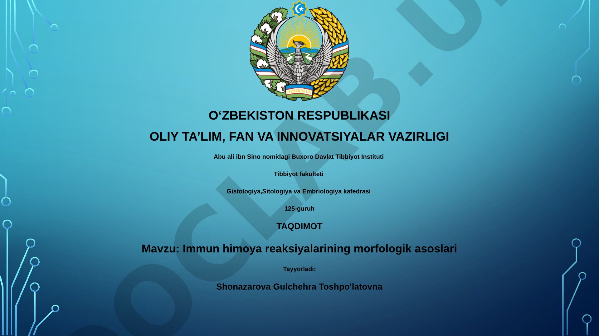 Immun himoya reaksiyalarining morfologik asoslari