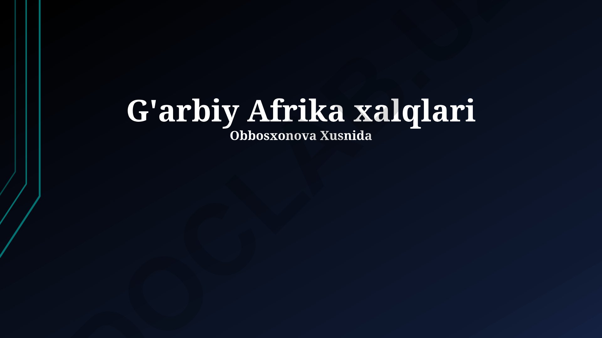 G'arbiy Afrika xalqlari: Tarix, madaniyat va jamiyat
