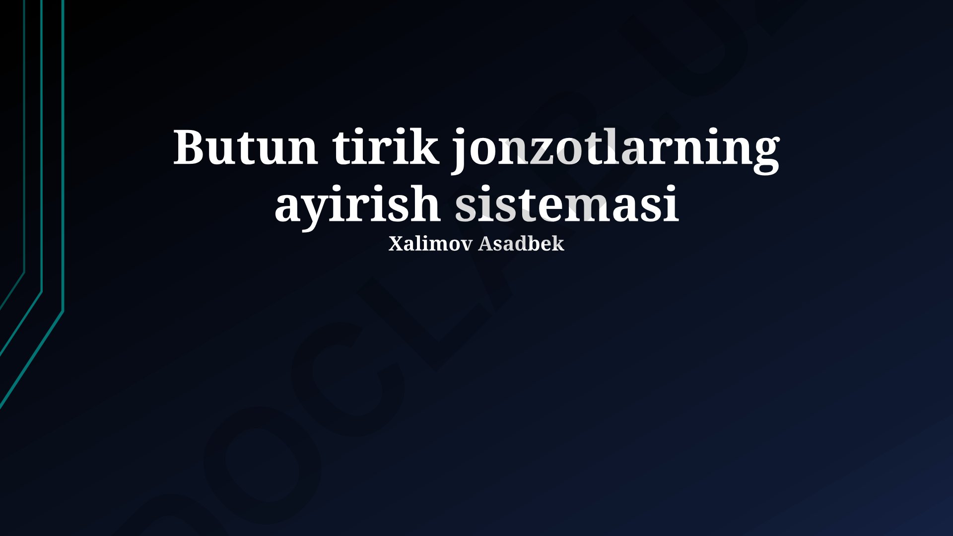 Tirik organizmlarning siydik chiqarish sistemasi