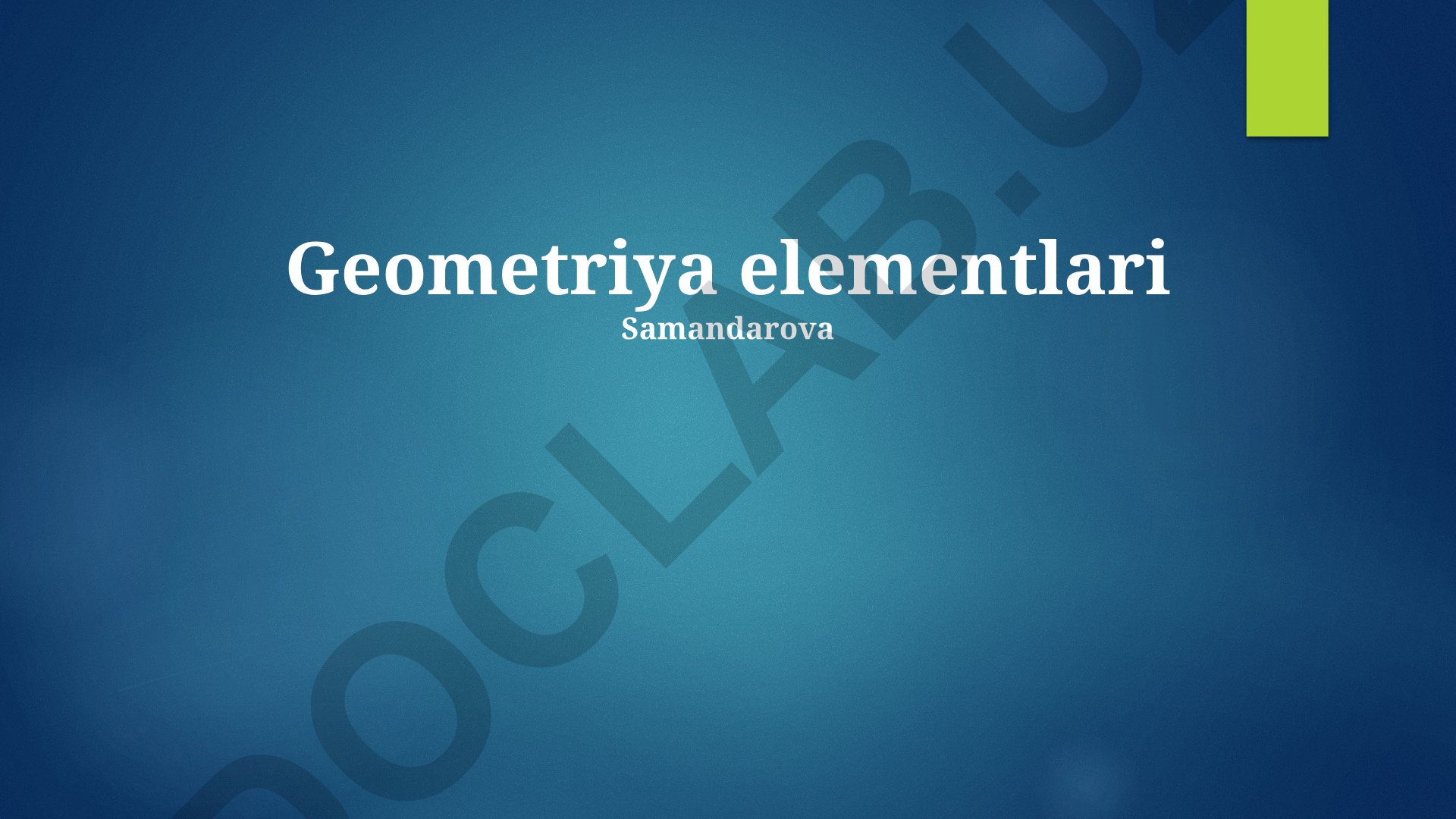 Geometriya elementlari: Fazoviy geometriya asoslari va shakllar