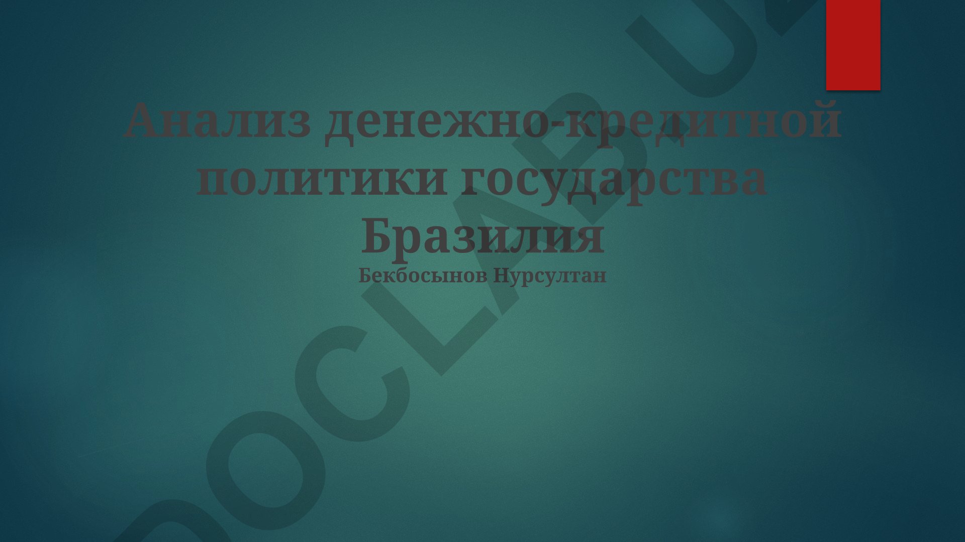 Анализ денежно-кредитной политики государства Бразилия