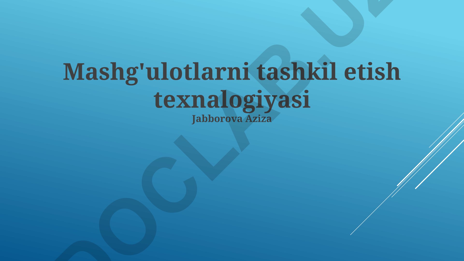Trening sessiyalarini tashkil etish texnologiyalari va samaradorligi