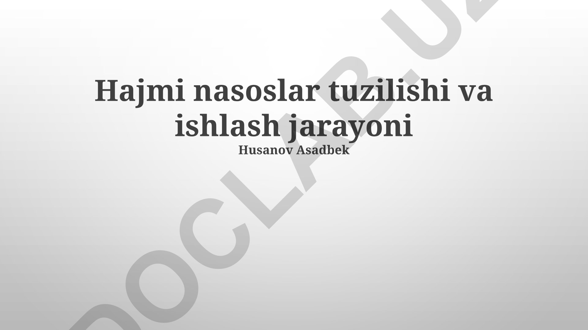 Hajmli nasoslar tuzilishi va ishlash jarayoni