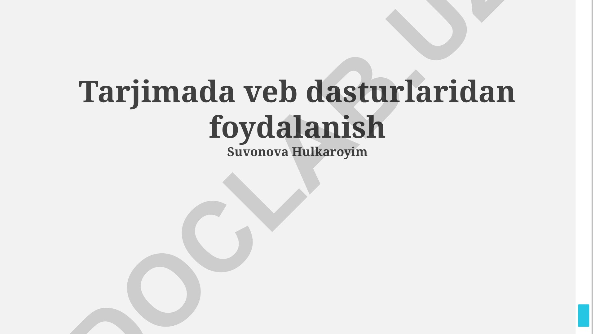 Tarjimada veb dasturlaridan foydalanish