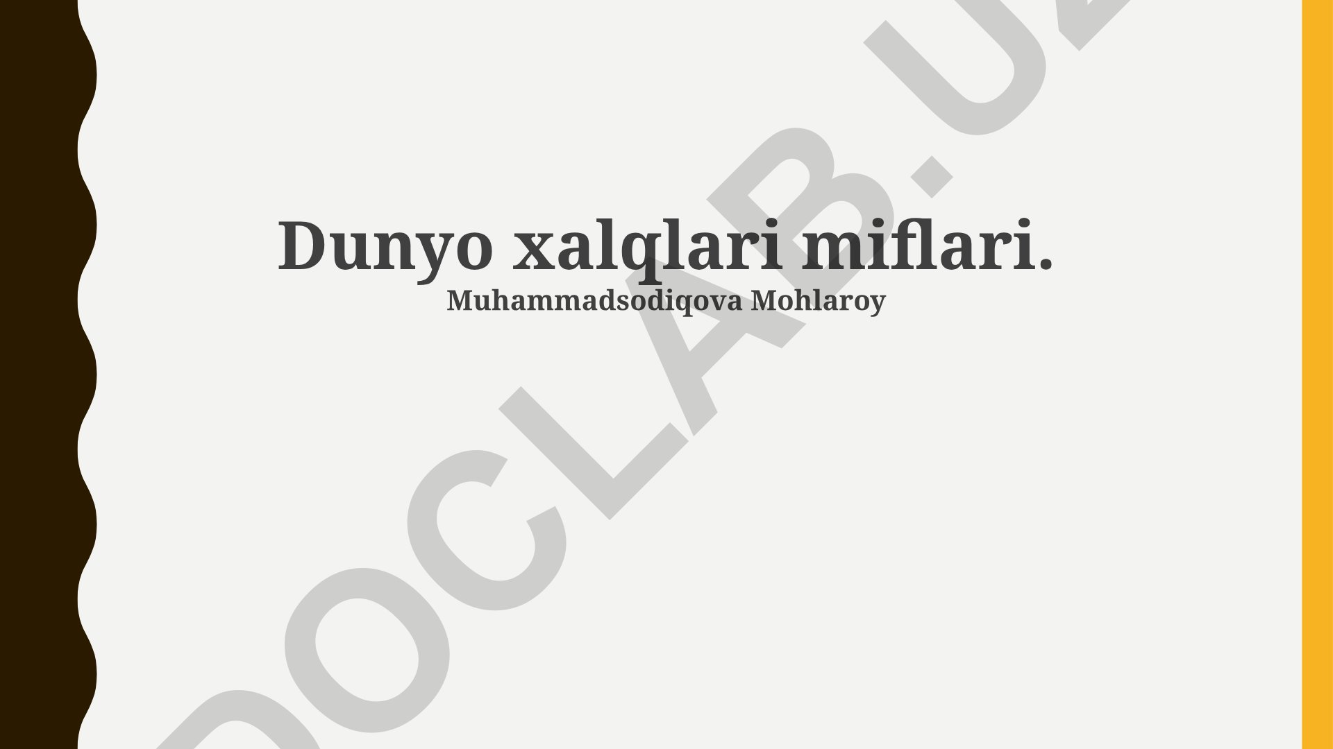 Dunyo xalqlari miflari