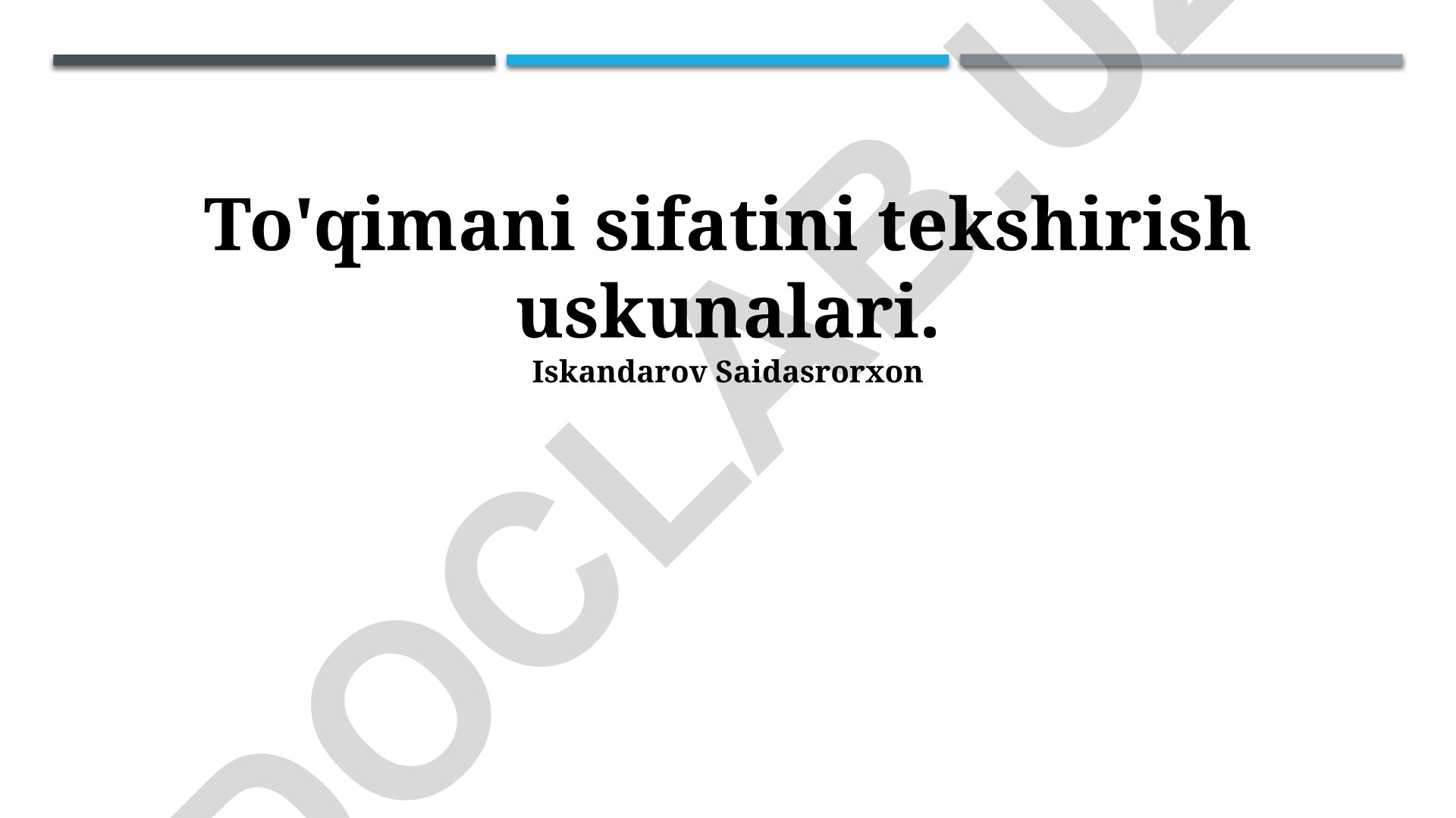 To'qimani sifatini tekshirish uskunalari va texnologiyalari