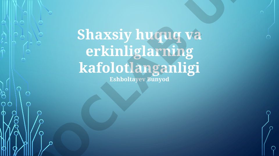 Shaxsiy huquq va erkinliklarning kafolatlari