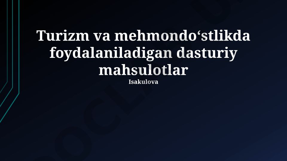Turizm va mehmondo'stlikda dasturiy mahsulotlar