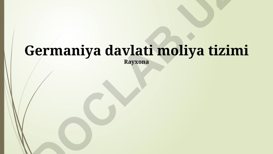Germaniya davlati moliya tizimi