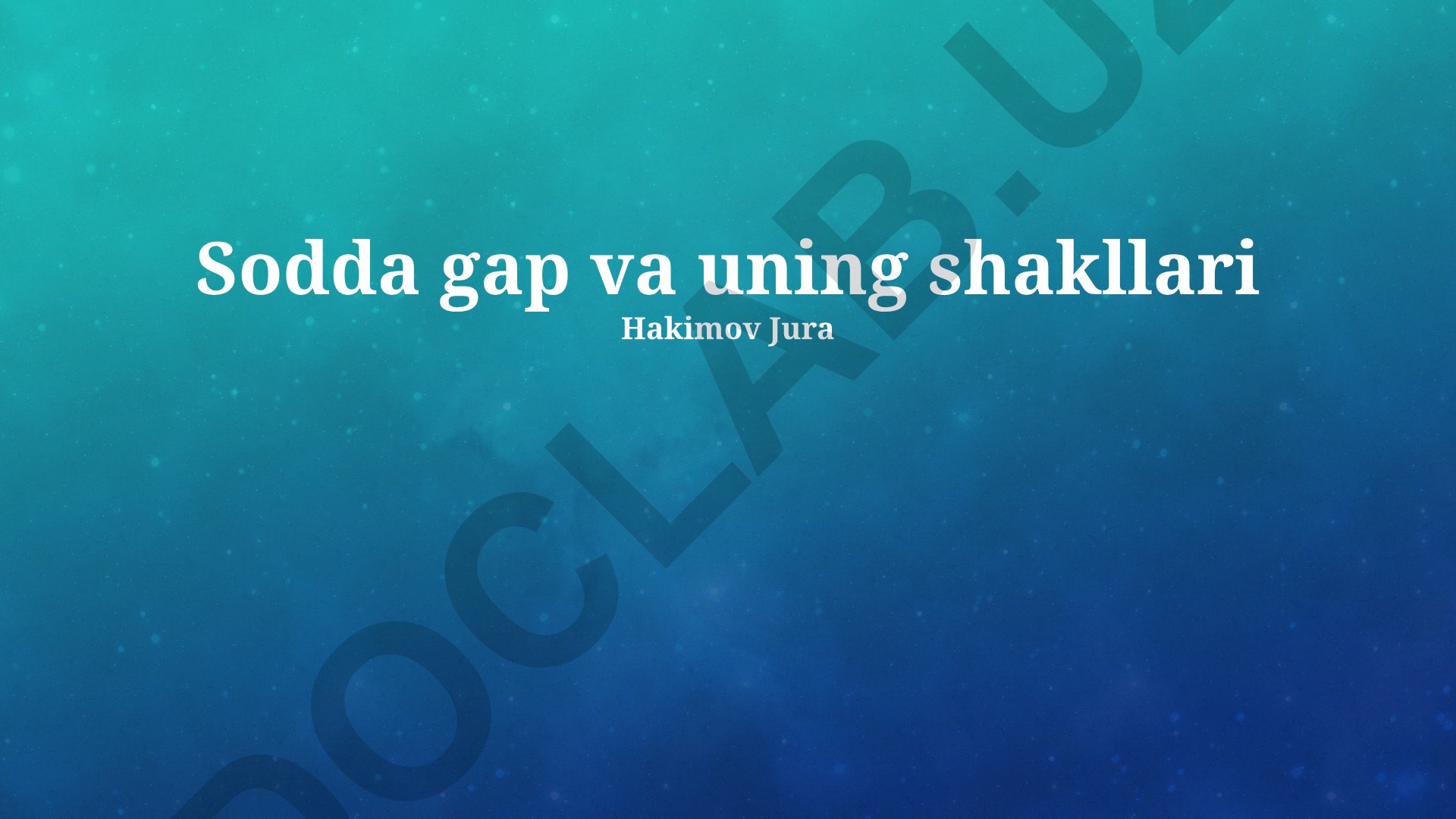 Bo'shliqlar va ularning tahlili