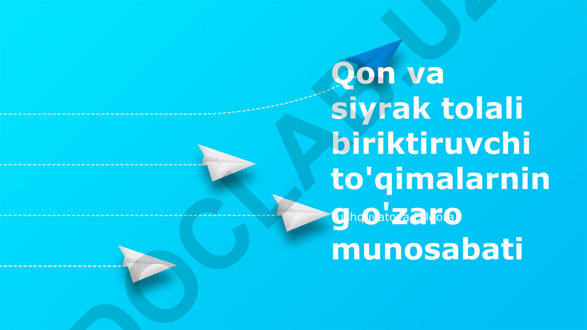 Qon va siyrak tolali biriktiruvchi to'qimalarning o'zaro munosabati