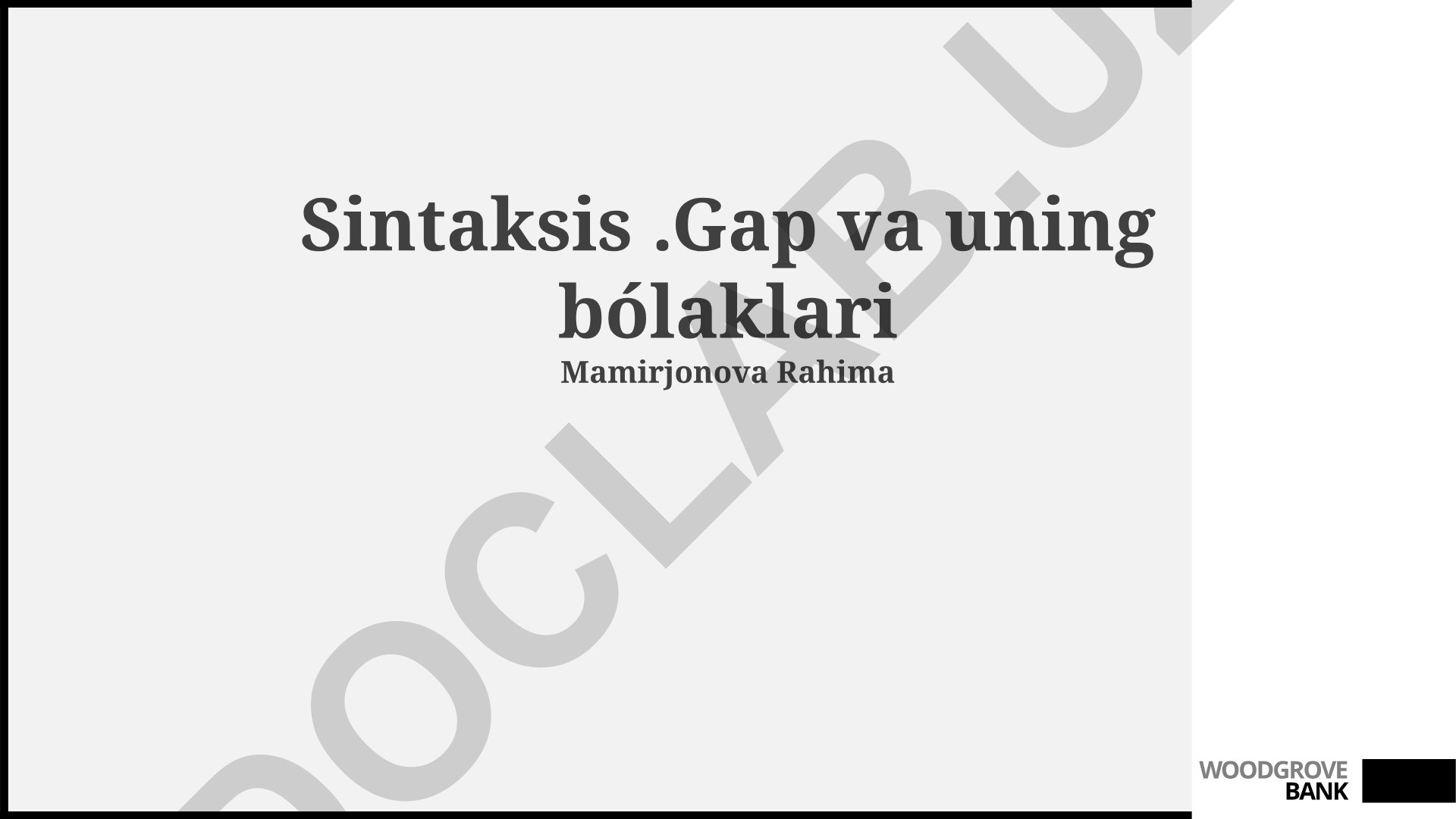 Sintaksisda bo'shliq tushunchasi va uning tahlili