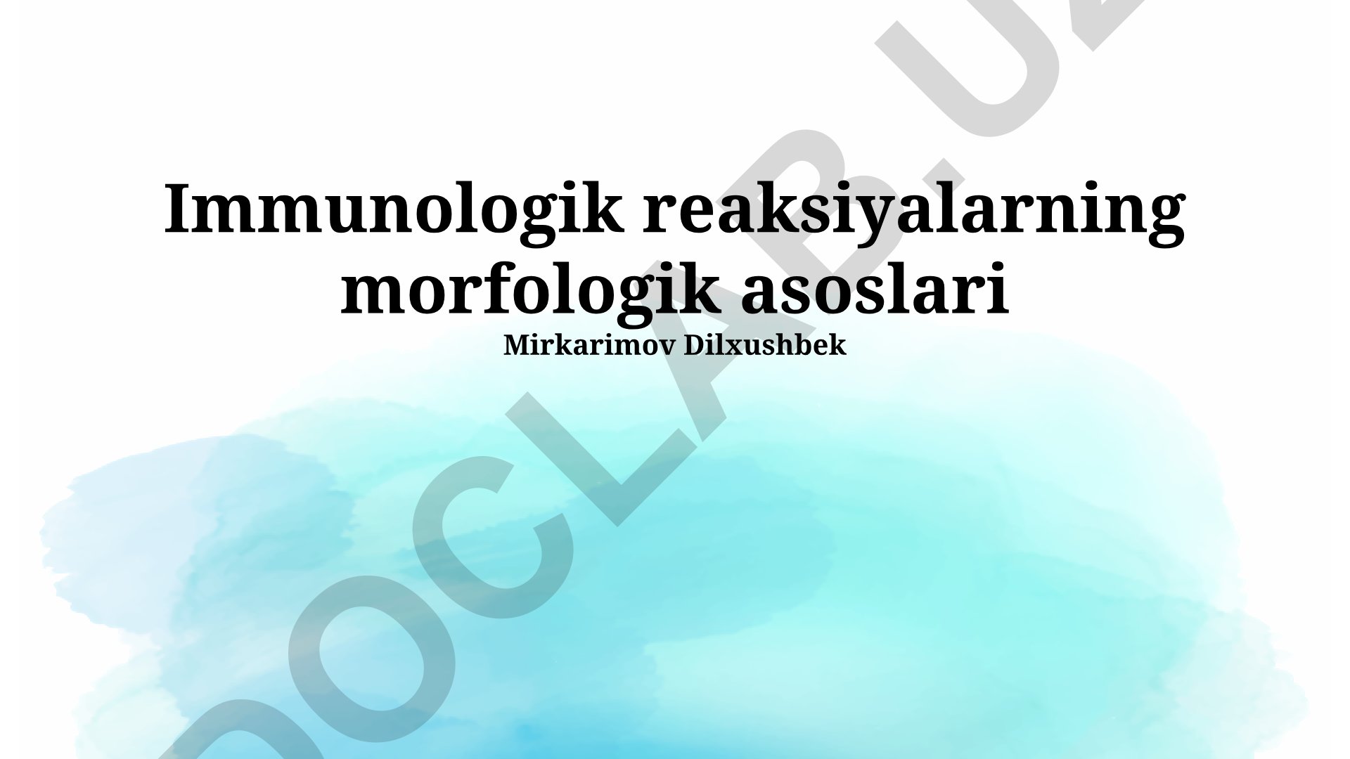 Immunologik reaksiyalarning morfologik asoslari