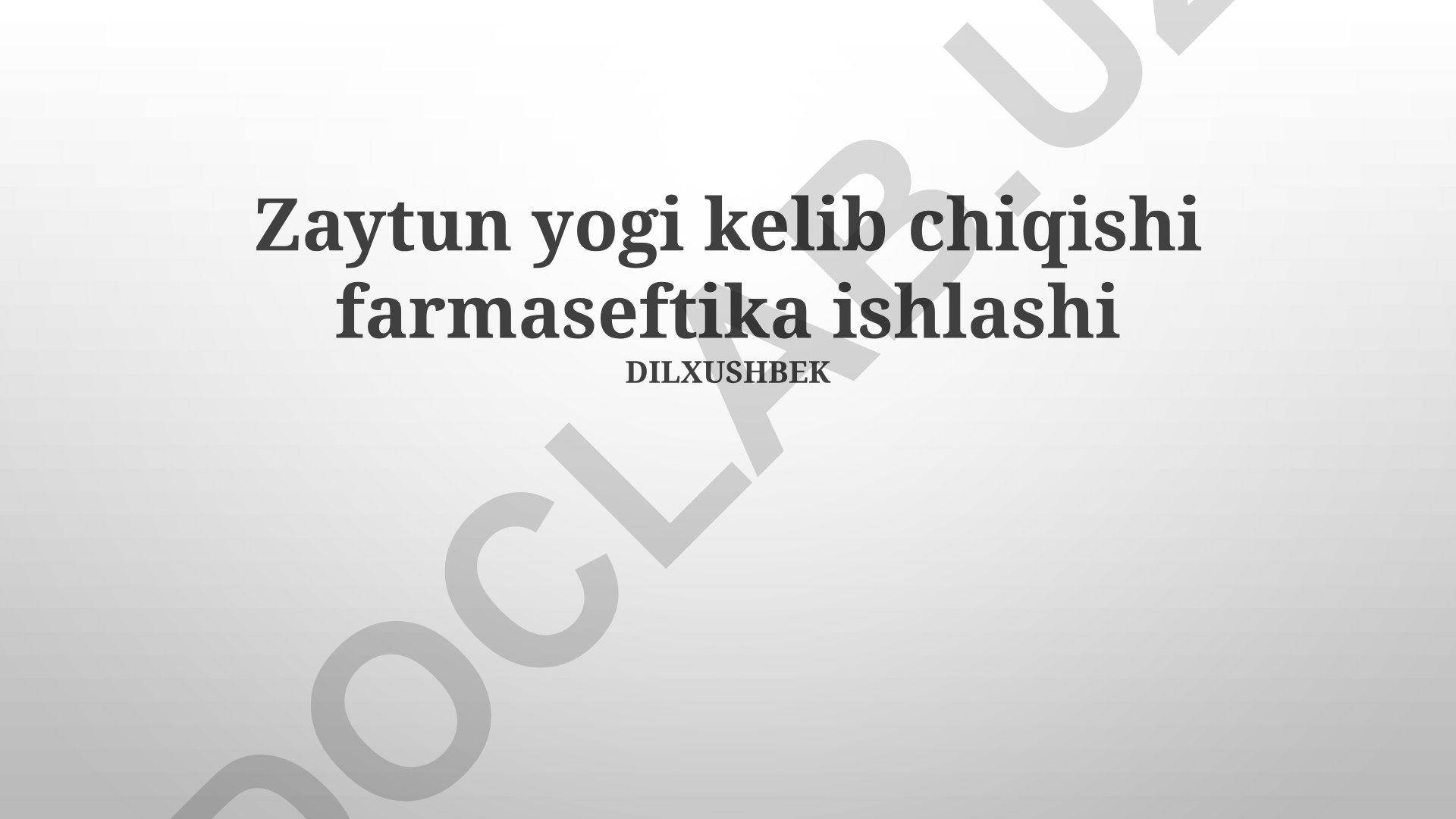 Zaytun yog'ining shifobaxsh xususiyatlari va farmatsevtik ahamiyati