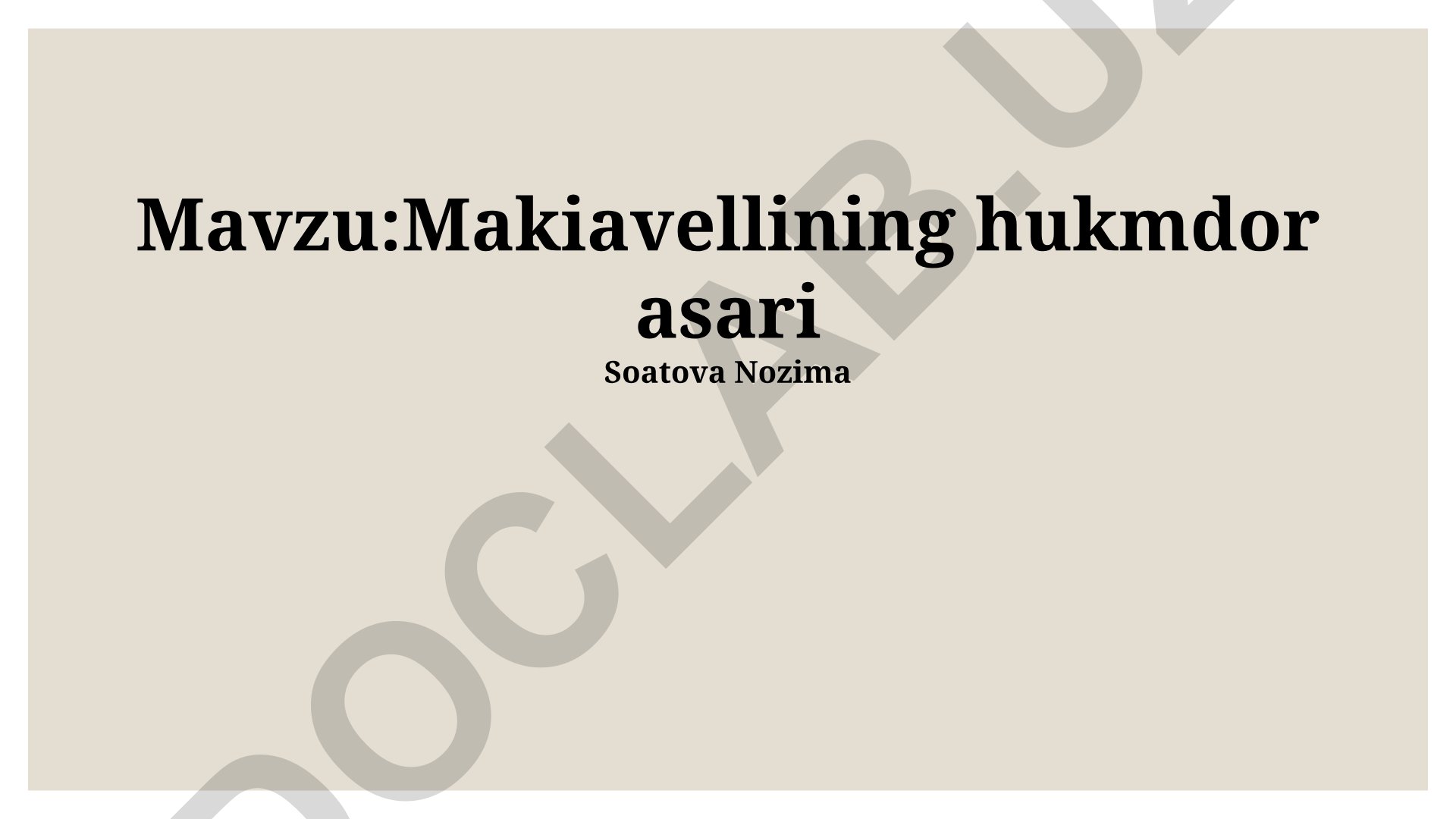 Makiavellining hukmdor asari