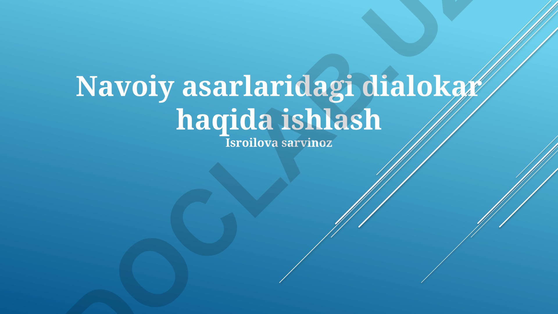 Navoiy asarlaridagi dialoglarning tilviy xususiyatlari va badiiy ahamiyati