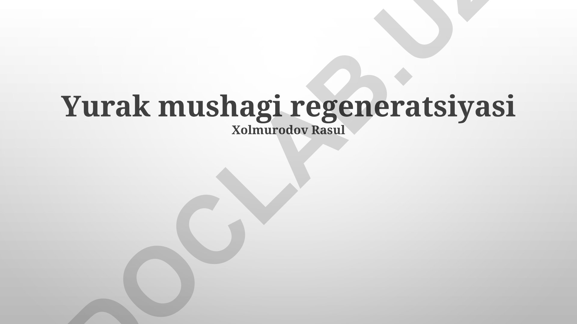 Yurak mushagi regeneratsiyasi: zamonaviy usullar, muammolar va kelajakdagi tadqiqotlar