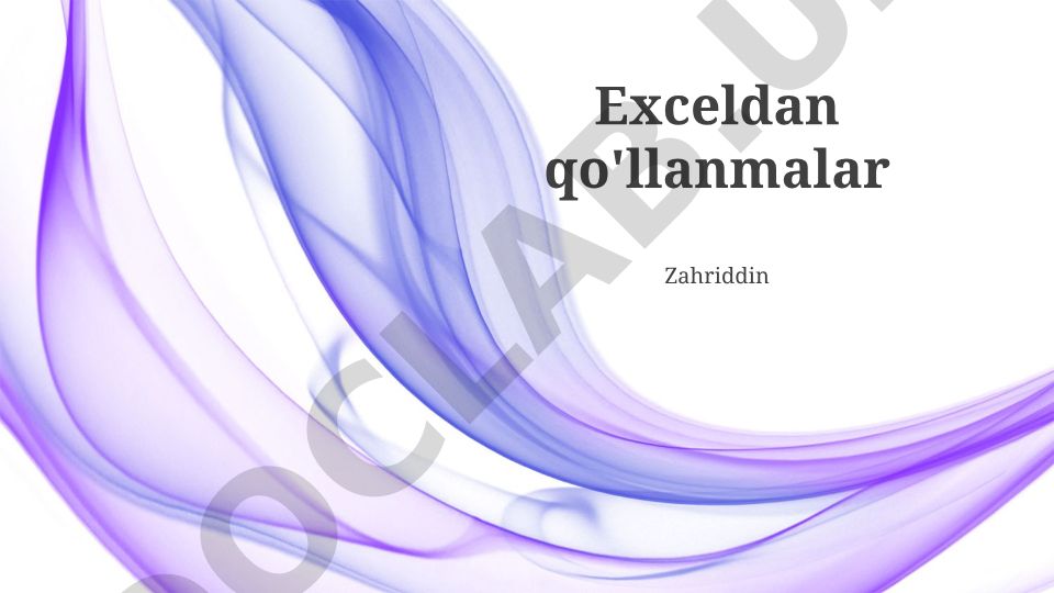 Excel dasturidan foydalanish bo'yicha to'liq qo'llanma