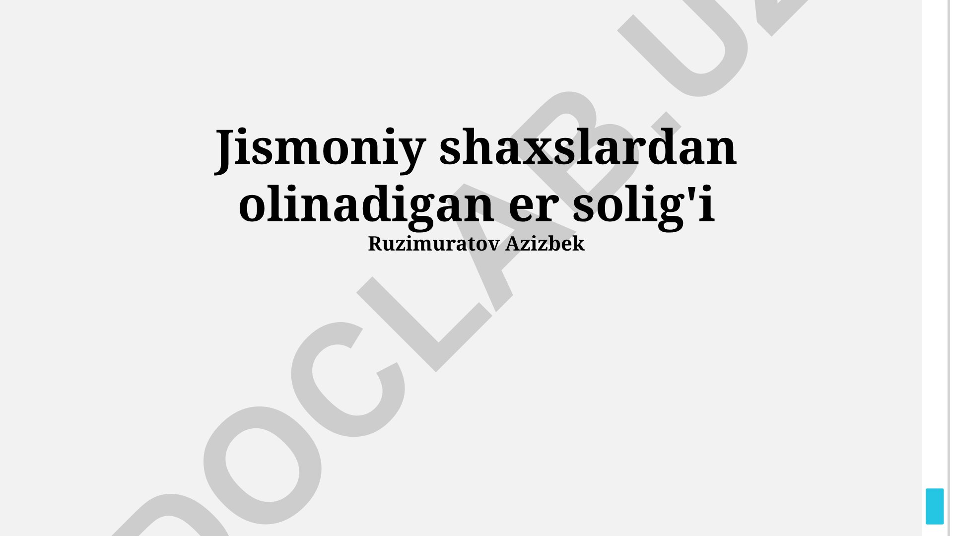 Jismoniy shaxslardan olinadigan er solig'i
