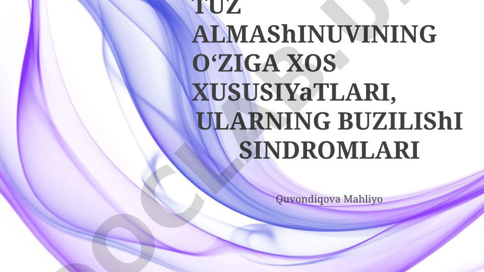 Bolalarda suv va tuz almashinuvining o'ziga xos xususiyatlari va buzilish sindromlari