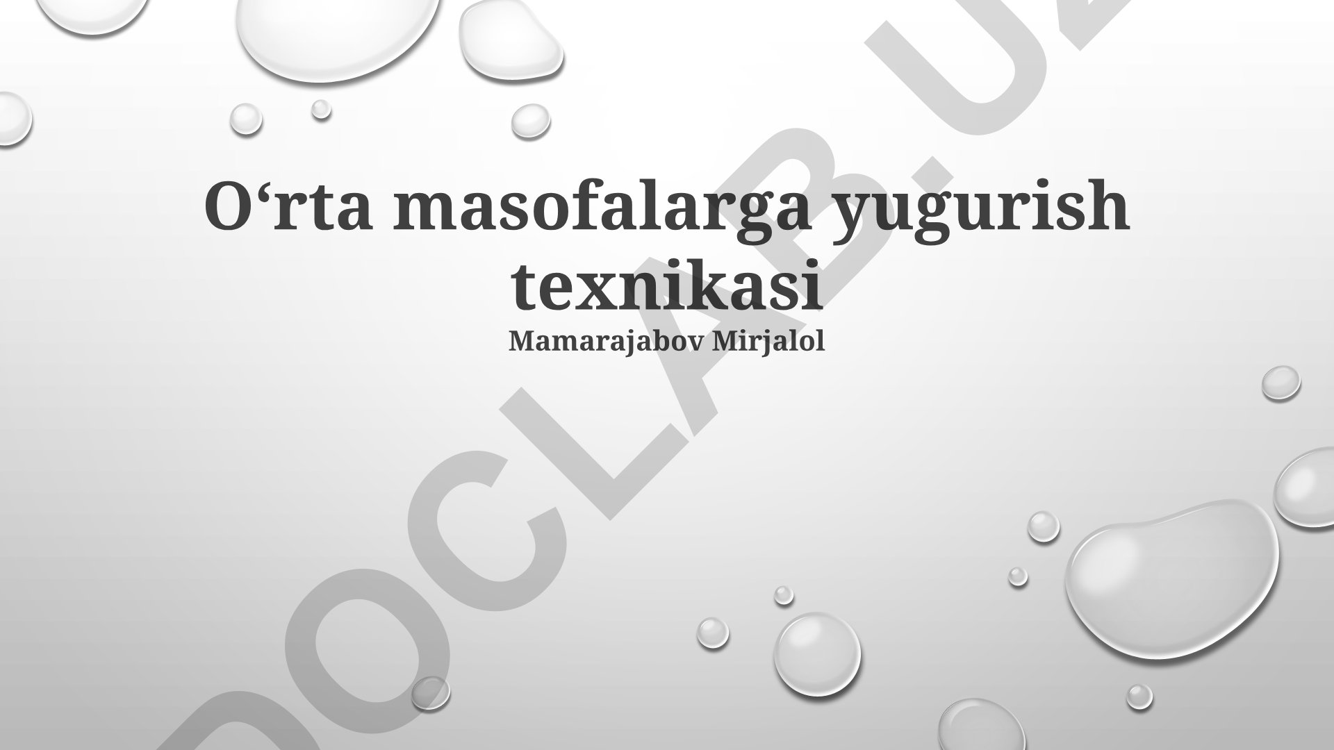 Oʻrta masofalarga yugurish texnikasi