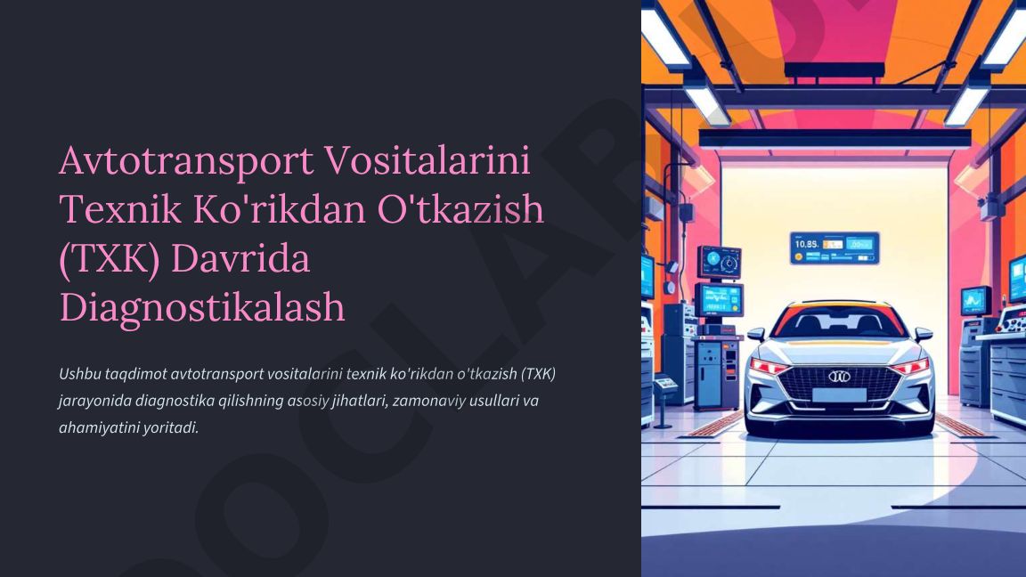 Avtotransport vositalarini texnik ko'rik jarayonida diagnostika qilish