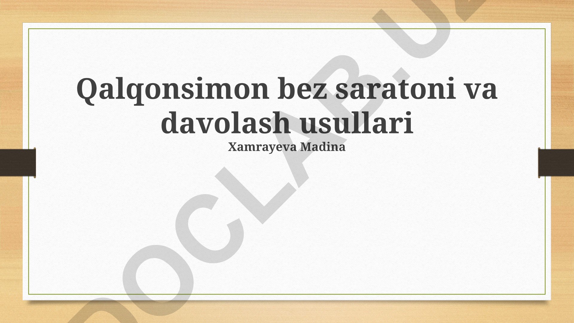 Qalqonsimon bez saratoni va davolash usullari