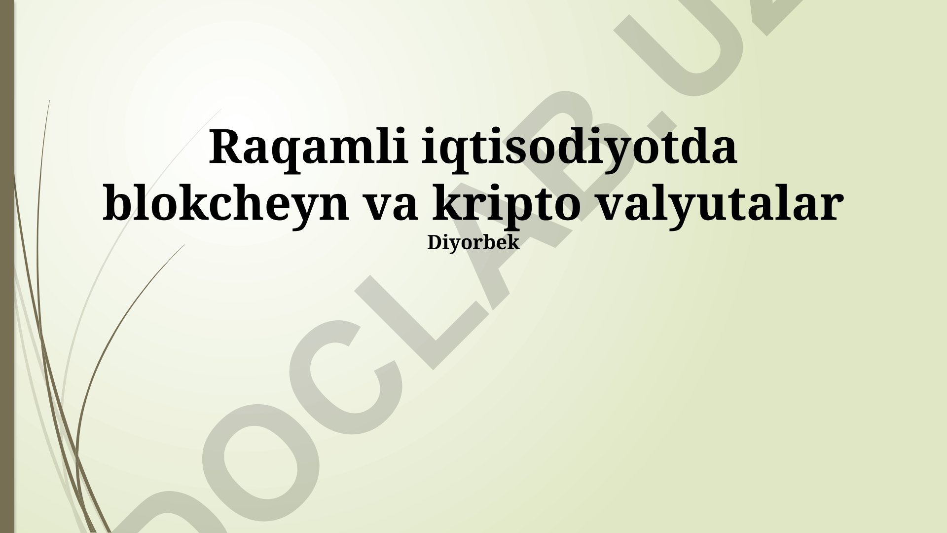 Raqamli iqtisodiyotda blokcheyn va kripto valyutalar