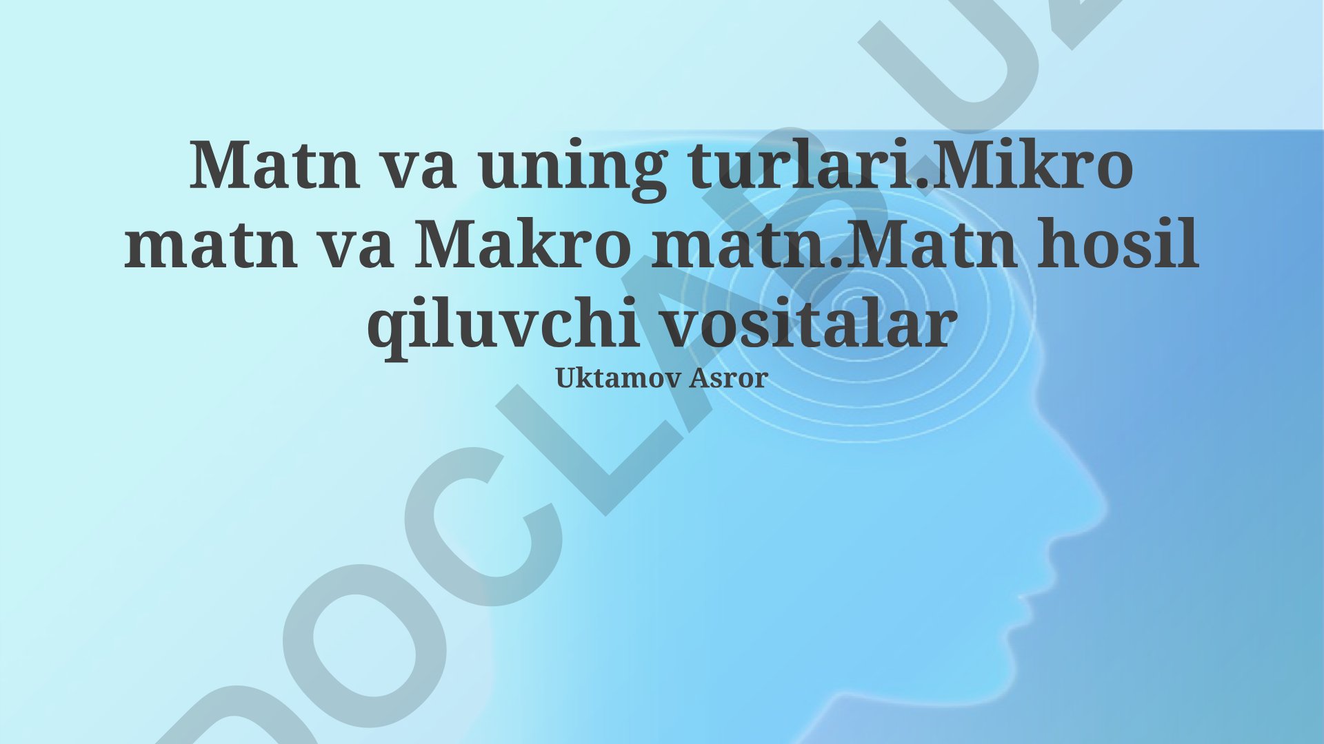 Matn va uning turlari: Mikro-matn va makro-matn
