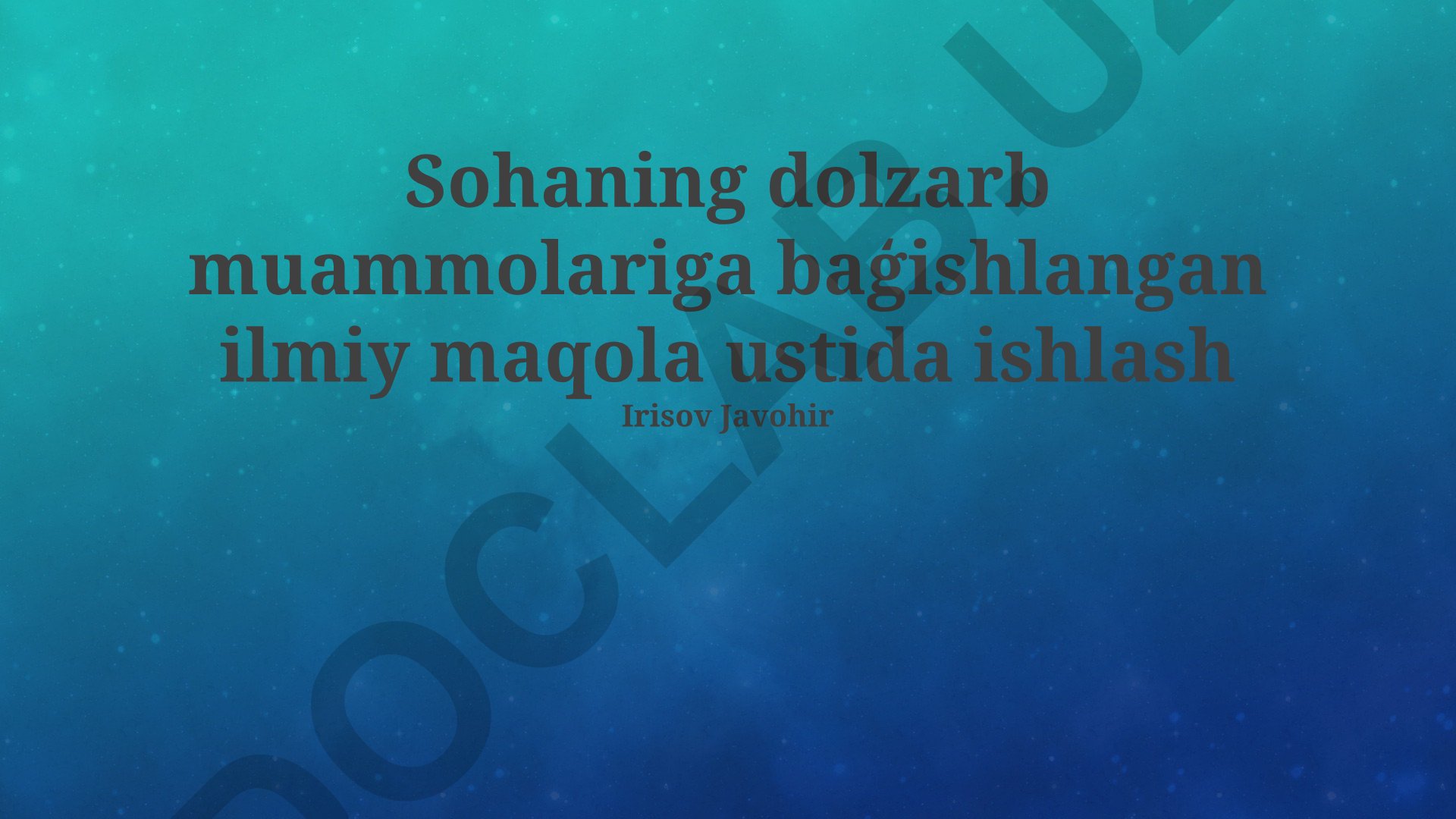Murakkab ijtimoiy muammolarga bag'ishlangan ilmiy maqola ustida ishlash