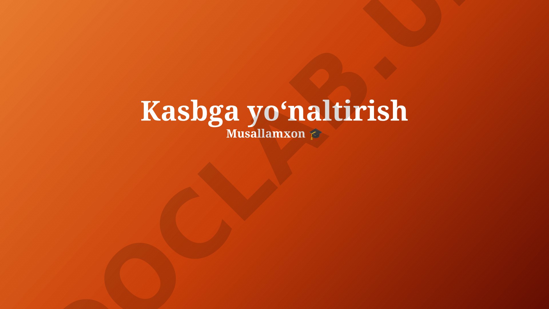 Kasbga yo'naltirish