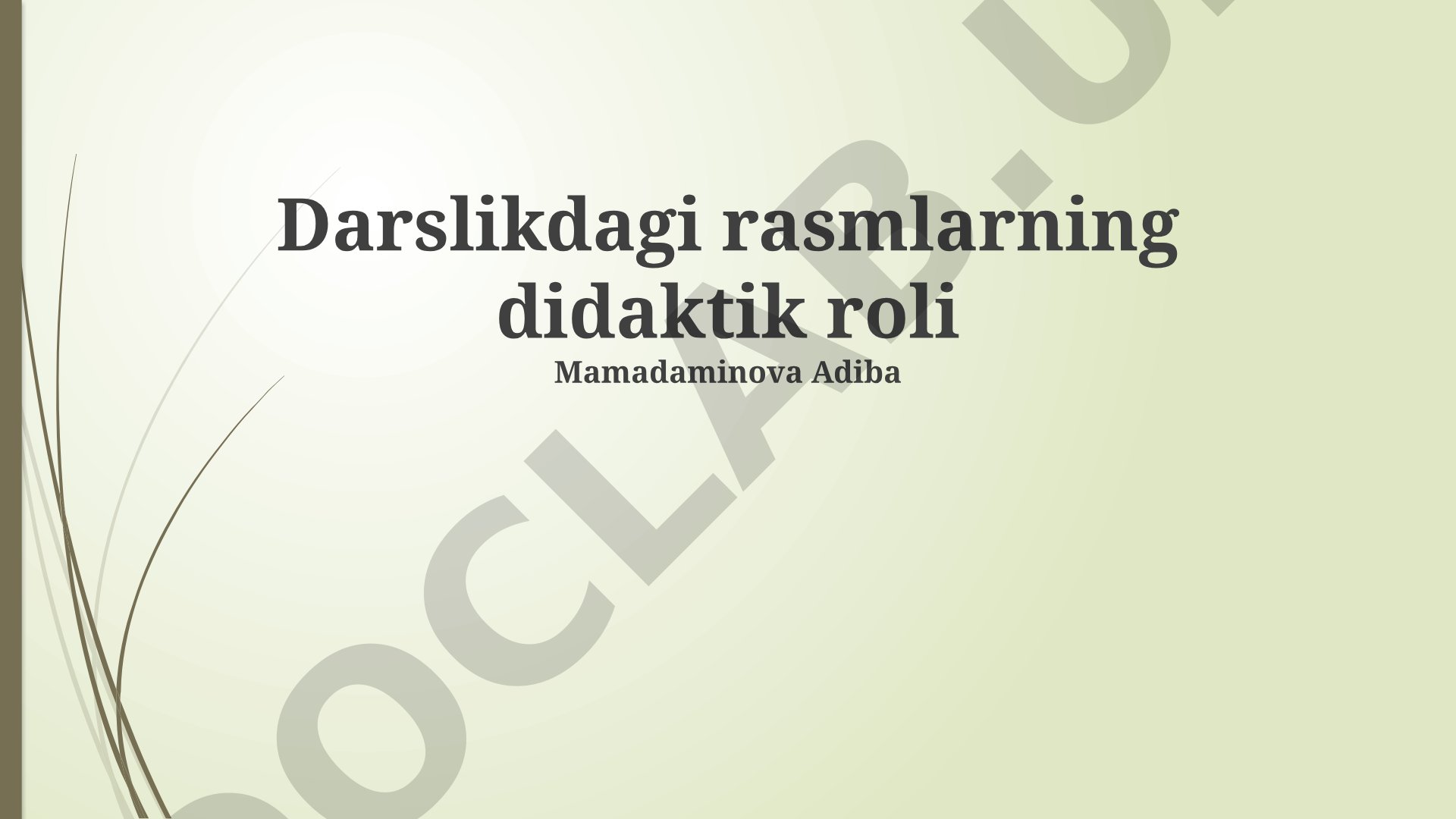 Darslikdagi rasmlarning didaktik roli