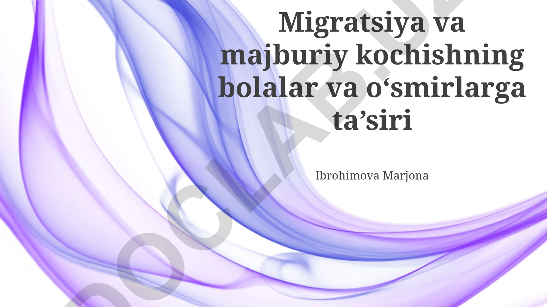 Migratsiya va majburiy kochishning bolalar va o'smirlarga ta'siri