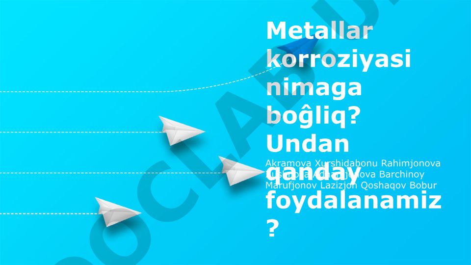 Metallar korroziyasi va undan foydalanish