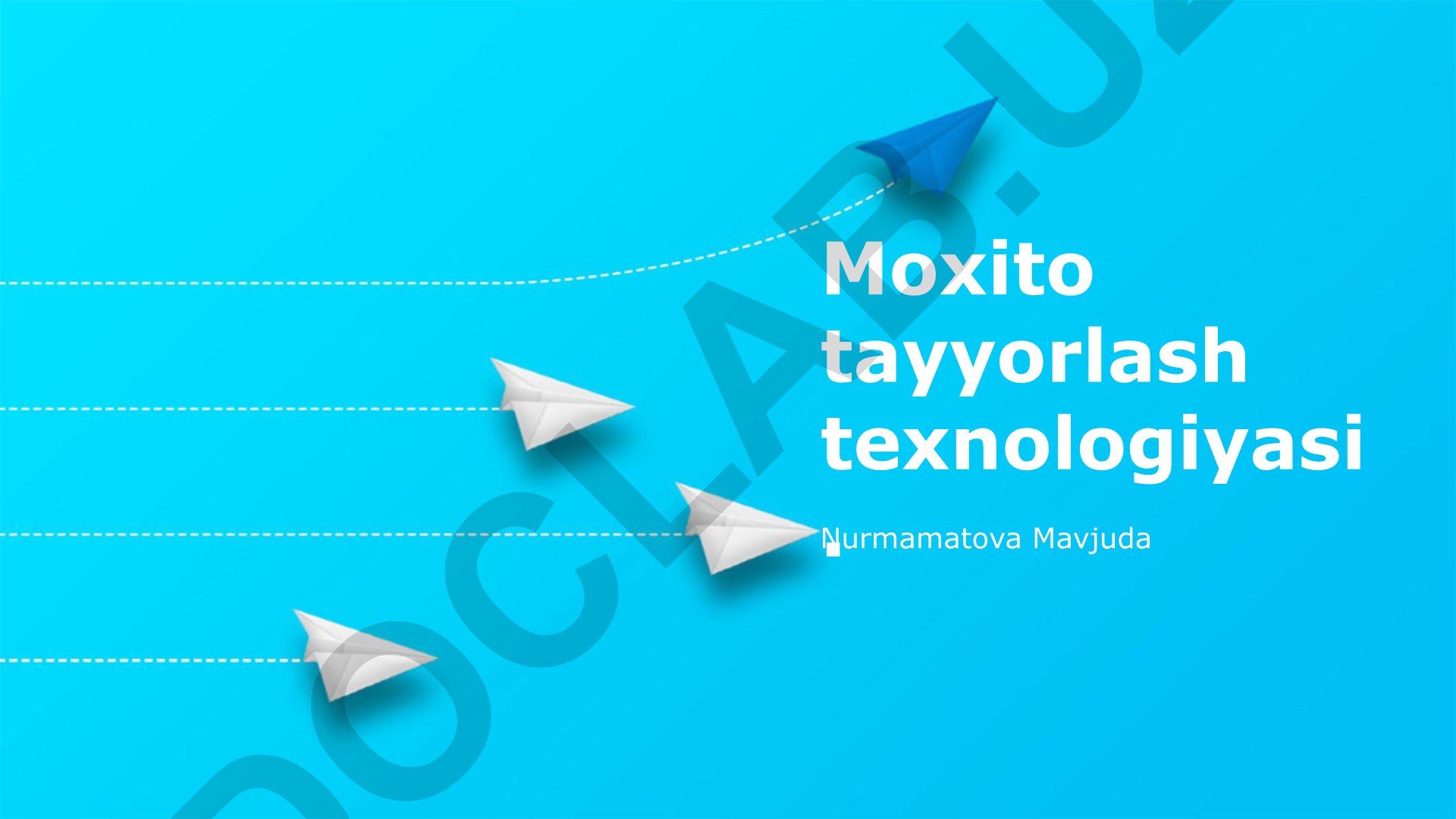 Mojito tayyorlash texnologiyasi va sifat nazorati