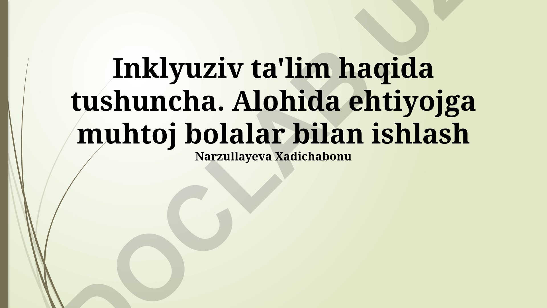 Inklyuziv ta'lim va maxsus ehtiyojli bolalar bilan ishlash