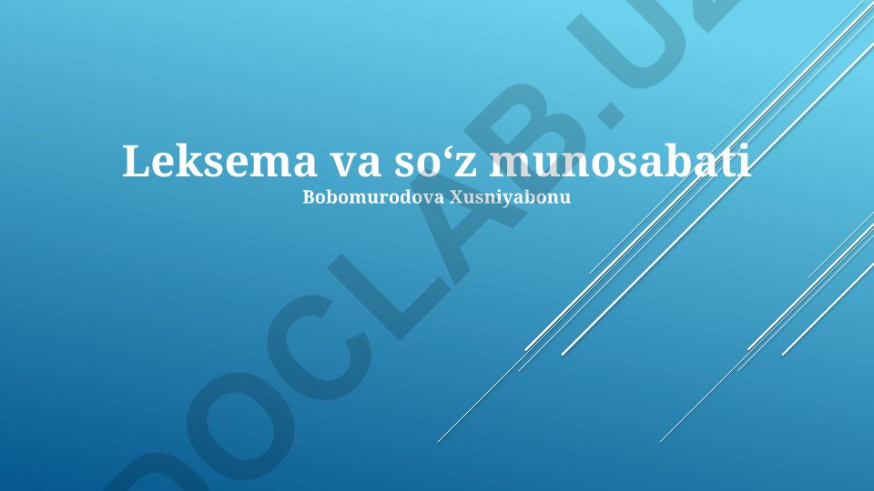 Leksema va soʻz munosabati